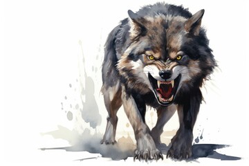 Canvas Print - Wolf mammal animal aggression.