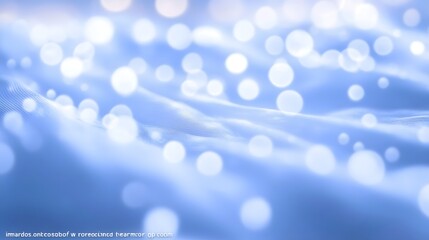 Wall Mural - Abstract Blue Background with Bokeh Lights and Wavy Texture