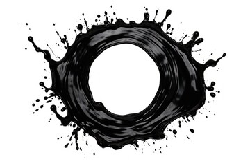 Canvas Print - Black liquid splash background circle effect.