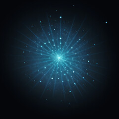 Wall Mural - Dark blue and light blue glow particle abstract background.