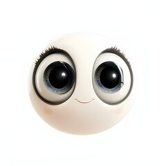 Wall Mural - with big, charming eyes, isolated against a clean white background.