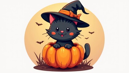 Sticker -  Happy Halloween from our adorable little witch