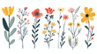© Camila - Creative Hand-Drawn Cartoon Flowers Flat Icon Vector Illustration