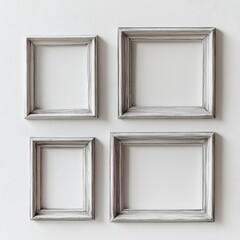 Wall Mural - White Picture Frames.