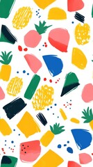 Sticker - Pineapple & Brush Strokes.