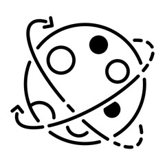 Sticker - An outline style icon of space planet 