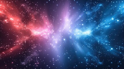 Poster - The background is a gradient from blue to purple with white accents for details, Starry sky background. Generative AI.