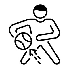 Poster - An outline icon of person playing basketball 