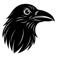 Canvas Print - American crow head icon logo vector illustration