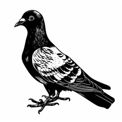 Poster - Pigeon animal black bird.