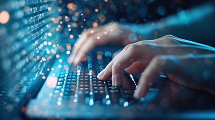 Person working on a computer coding a mathematical algorithm.