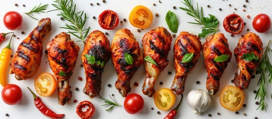 Wall Mural - Grilled Chicken Legs with Herbs and Spices