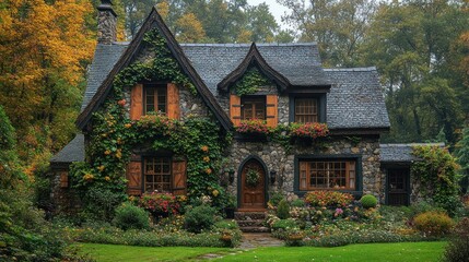 Wall Mural - Stone Cottage in the Woods