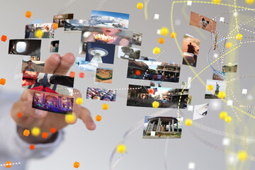 Wall Mural - Internet broadband and multimedia streaming entertainment