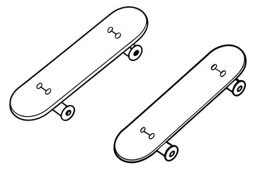 Poster - skateboards silhouette vector, skateboards illustration