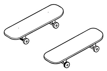 Poster - skateboards silhouette vector, skateboards illustration