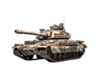 © Anasaiimages - Camouflaged military tank suitable for military, warfare, and defense concepts. Shows tracks, cannons, and turrets. Perfect for war themed designs and projects. Generative AI