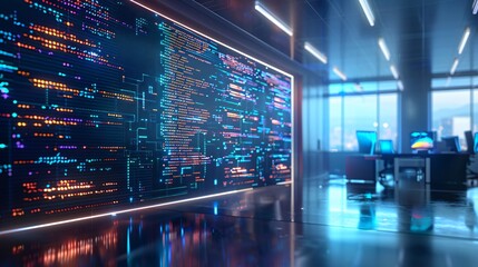 digital AI data office with information