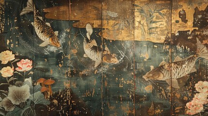 Wall Mural - Asian scroll painting wallpaper