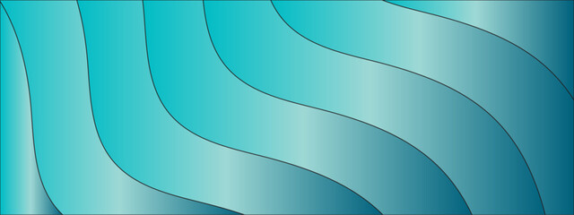 Aufkleber -  Wavy Abstract Paper Cut 3D Layered Luxury background. Wavy glowing light and dark backdrop. Striped 3D Texture - Background Illustration, Vector.