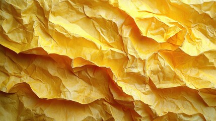 Wall Mural - Abstract Crumpled Yellow Paper Texture