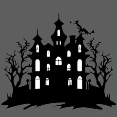 halloween background with house