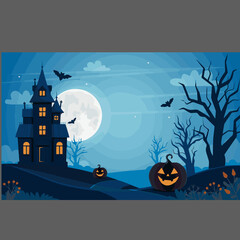 halloween background with house