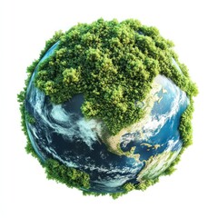 Wall Mural - Earth with green small plants growing on it planet earth globe.