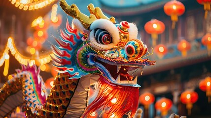 Dragon dance for chinese new year