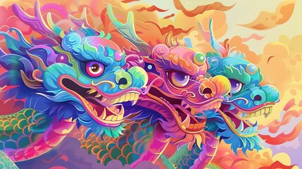 Dragon dance for chinese new year