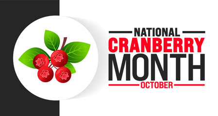 National Cranberry Month background or banner design template is observed every year in October. Holiday concept. Template for card, poster, placard, template. eps 10