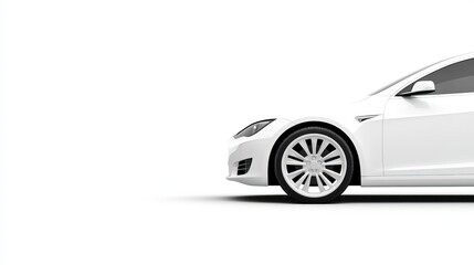 Wall Mural - Modern White Sports Car Parking Scene