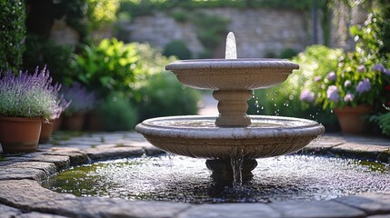 Sticker - Fountain in a Garden