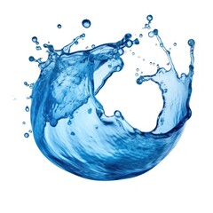 Poster - Blue water circle shape splashing droplet liquid.