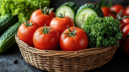 Wall Mural - Fresh Vegetables in a Basket