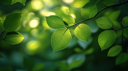 Canvas Print - Green Leaves in Sunlight