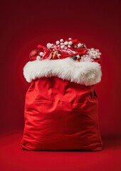 Poster - Red bag christmas white gift.