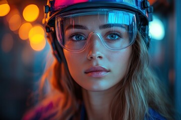 Poster - Woman with Protective Gear