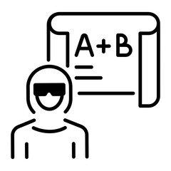 Poster - Vr teacher icon in outline style