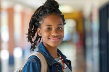 Wall Mural - Portrait of a high school African American female student