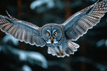 Poster - Great Grey Owl in Flight