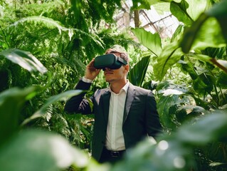 Wall Mural - vr explorer in jungle