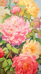 Wall Mural - Gradient of colorful flowers painting blossom dahlia.