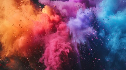 Canvas Print - colourful cloud of holi festival