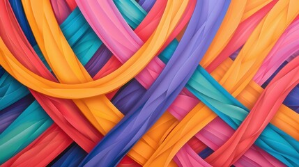 Wall Mural - dynamic geometry, an energetic composition of intersecting lines and shapes, infused with vibrant hu