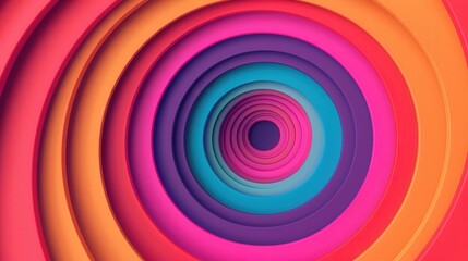 Canvas Print - vibrant 3d spirals in abstract composition, dynamic swirling shapes, bold colors, modern flat design