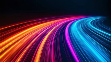 Wall Mural - a vibrant abstract background featuring dynamic, colorful light trails in hues of blue, pink, and or