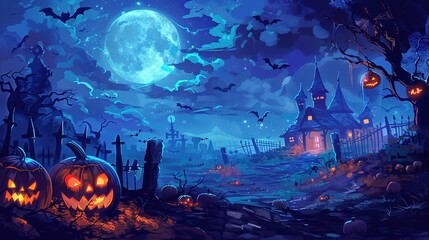 Wall Mural - Spooky halloween wallpaper