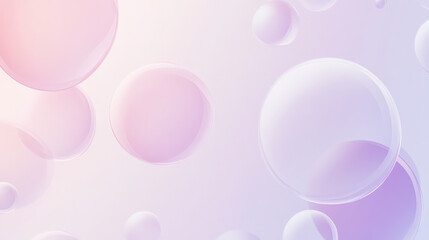 Poster - A soft gradient from light lavender to pale pink, featuring minimalist circles in translucent white, gently floating across the background.