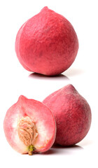 Wall Mural - ripe peach on white background